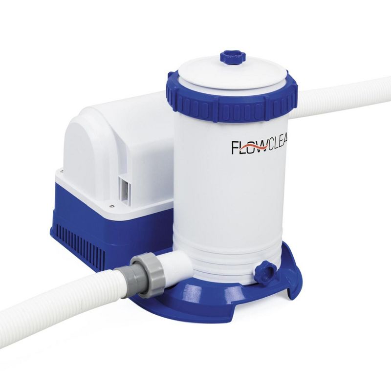 Bestway 58392E Flowclear 2500 GPH Water Filter Pump for Above-Ground Swimming Pools with Customizable Timer and Set of Adapters, 6 of 8