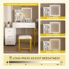 Makeup Vanity with LED Lights 3 Color Modes - Dressing Table with Power Outlet 5 Drawers & Metal Chair Vanity Desk - 4 of 4
