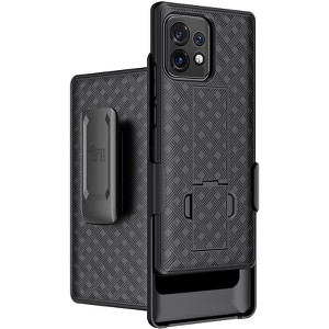 Nakedcellphone Case with Stand and Belt Clip Holster for Motorola Edge Plus 5G (2023) - Black - 1 of 4