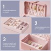 Travel Jewelry Case, Portable 2-Layer Jewelry Box Versatile Earring Storage - 3 of 4