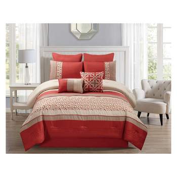 8pc Janna Comforter Set Orange - Riverbrook Home