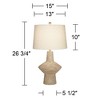 360 Lighting Cozumel 26 3/4" Tall Geometric Rustic Mid Century Modern Coastal Table Lamps Set of 2 Beige Living Room Bedroom Bedside Off-White Shade - 4 of 4