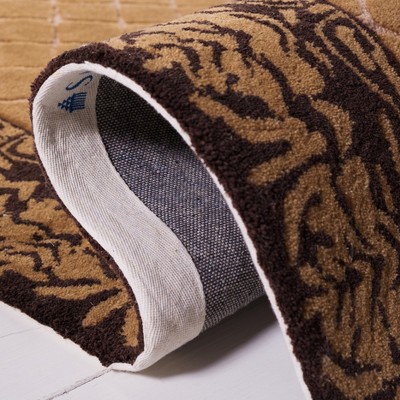 Beige Hand-Knotted Easy Care Wool Blend Area Rug