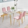 NicBex Dining Chair Set of 4 Kitchen Furniture Modern Upholstered Metal Legs Side Chair - 2 of 4