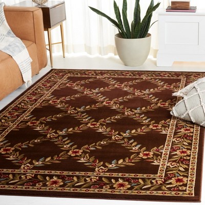 Brown Floral Trellis 12' x 15' Synthetic Area Rug