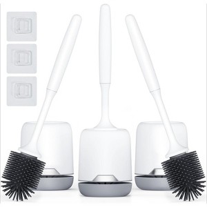 Silicone Toilet Brush Set with Ventilated Holder - Floor Standing or Wall Mounted Without Drilling, for a Hygienic Bathroom - 1 of 4
