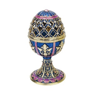 Design Toscano Jeweled Trellis Romanov-Style Enameled Egg Collection: Bleue - 1 of 2