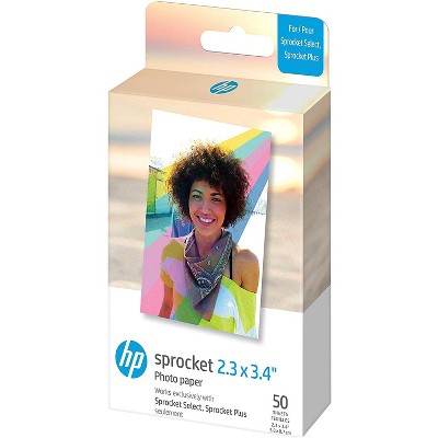 HP Sprocket 2.3 x 3.4" Premium Zink Sticky Back Photo Paper Compatible with HP Sprocket Select and Plus Printers.