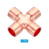 Unique Bargains Plumbing Air Conditioning Refrigeration Copper Thermal Conductivity Cross Pipe Fittings Rose Gold - 3 of 4