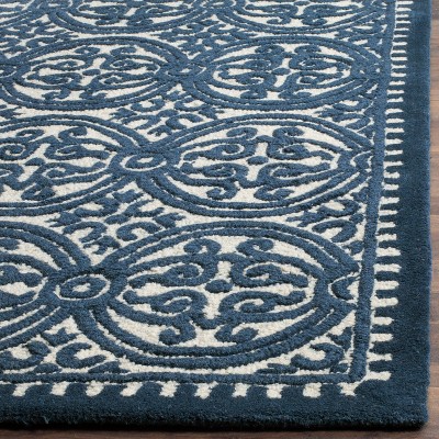Ivory Geometric Hand-Tufted Wool Rectangular Rug