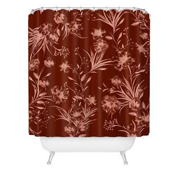 Gabriela Fuente Holiday Floral Shower Curtain Red - Deny Designs