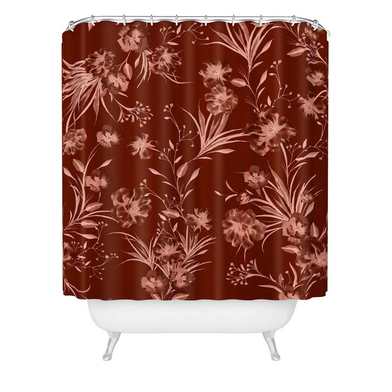 Gabriela Fuente Holiday Floral Shower Curtain Red - Deny Designs, 1 of 5