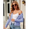 Women's V Neck Lightweight Knit Cardigan with Long Sleeves and Front Button Down Elegant Shrugs for Dresses,Blue - 2XL - 3 of 4