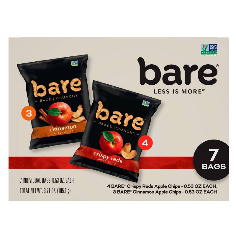 Bare Apple Chips Fuji Red and Cinnamon Snack Pack - 7ct/3.7oz, 4 of 9