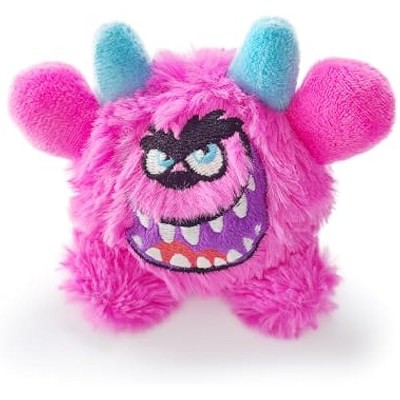 Squeaky Plush Ball Dog Toy, Little Monster Puppy Toys Suitable for All Breeds, Dental Care, Skin-Friendly and Soft and Durable (Rose Red, Large)