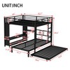 NicBex Twin/Full/Queen Over Twin Bunk Bed with Trundle,Built-in Closet&Shelves,Multifunctional Metal Bunkbeds for Teens&Adults,Noise-Reduced,Black - 3 of 4