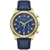 Bulova Men's Chronograph Gold Tone Case, Diamond-Accent  Dial, Blue Leather Strap Watch and Gold Tone Box Chain Bracelet Box Set - 2 of 4