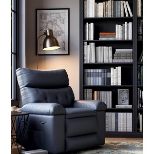 Manual Recliner Massage Heated Lounge Chair Sofa - 90°-150° Adjustable, PU Leather & Thick Padding - 1 of 4