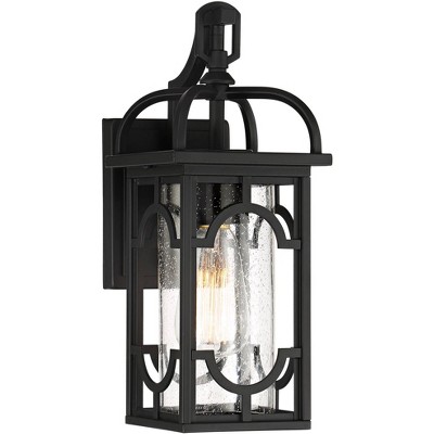 Franklin Iron Works Nyholm 14 1/4" High Black Lantern Outdoor Wall Light