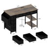 DSVIMOY Desk Computer Desk with 7 Fabric Drawers Large Side Pocket for Home Office Use, Brown, 47.24"*19.69"*30" - 3 of 4