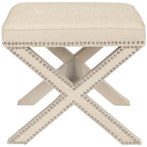 Palmer Ottoman With Silver Nailhead - MCR4589 - Safavieh - 1 of 4
