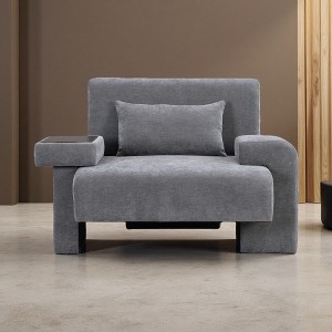 48" Polyester Oversized Armchair with Asymmetrical Armrest and Built-In Storage - 1 of 4