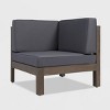 Brava 4pc Wood Patio Chat Set w/ Cushions - Dark Gray - Christopher Knight Home - 3 of 4