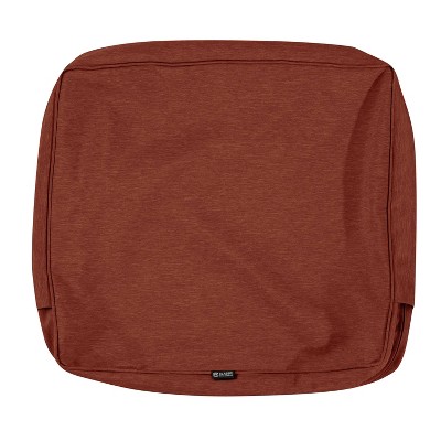 25" x 22" x 4" Montlake Water-Resistant Patio Back Cushion Slip Cover Heather Henna Red - Classic Accessories