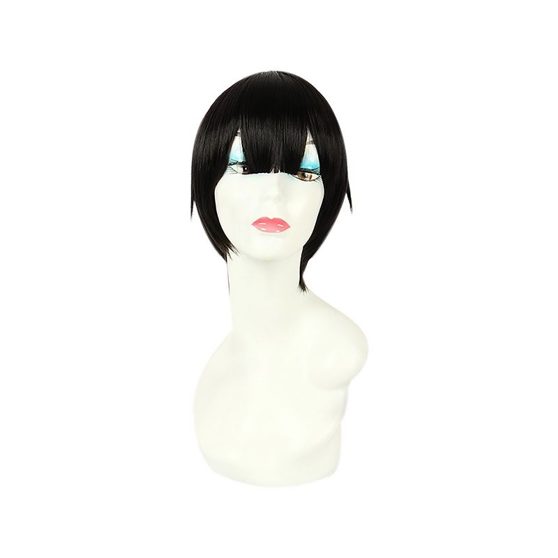 Unique Bargains Wigs for Black Women Wigs Women's 14" Black with Wig Cap Shoulder Length With Bangs, 1 of 7