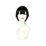 Unique Bargains Wigs for Black Women Human Hair Wigs for Women 14" Black with Wig Cap Shoulder Length With Bangs