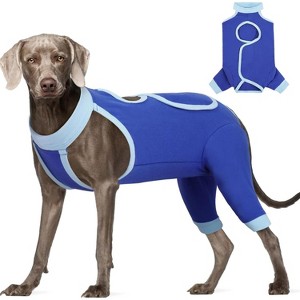 Dog Surgery Leg Sleeve Rear Legs, Male Female Pet Prevent Licking Wound Elbow Knee Protector, Dog Recovery Suit Cone Collar Alternative Pants Shirt - 1 of 4