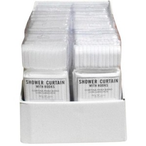 J & M Home Fashions 7576 Shower Curtain With Hook, White or Clear - 1 of 1