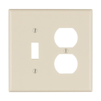 Leviton Light Almond 2 gang Thermoplastic Duplex/Toggle Wall Plate 1 pk