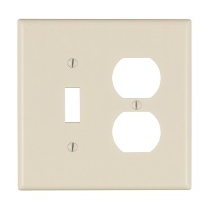 Leviton Light Almond 2 gang Thermoplastic Duplex/Toggle Wall Plate 1 pk - 1 of 1