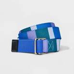 Men's 32mm Colorblock Washed Web Belt - Original Use™ Blue L