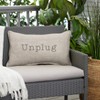 Sunbrella Indoor/Outdoor Unplug Embroidered Lumbar Throw Pillow Cast Silver - Sorra Home - image 3 of 4