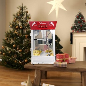 Hachikiko 12 Ounce Commercial Popcorn Maker - 850W Countertop Popper with Stainless Steel Kettle, Tempered Glass & Warming Deck - 1 of 4