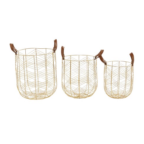 Large Metal Wire Basket Gold - Threshold™ : Target