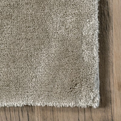 Beige Rectangular Washable Shag Area Rug