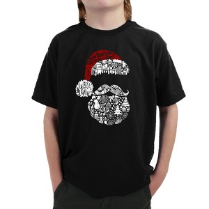 LA Pop Art Santa Pics - Boy's Word Art T-Shirt - 1 of 4