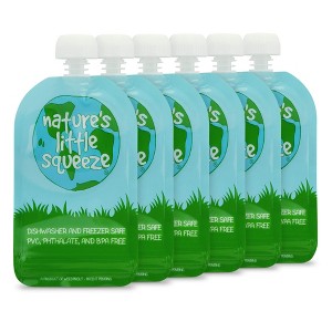 WeeSprout Double Zipper Reusable Food Pouches for Babies & Toddlers, 6-Pack - 1 of 4