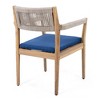 Lyngins 2-Pack Acacia Wood Patio Accent Chair, Teak-Look Finish Outdoor Dining Chair, Beige Rope + 2" Cushion, All-Weather Patio Furniture for Garden - 4 of 4