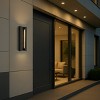 ALOADECOR H15" Matte Black 24W Integrated LED Wall Sconce with Acrylic Shade Modern Outdoor Wall Light with Dusk to Dawn Sensor for Garage - 2 of 4