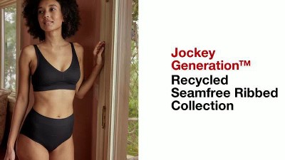 Jockey Generation™ Women's Recycled Seamfree Ribbed Plunge Bralette - Black  S