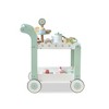 Teamson Kids Afternoon Sip Wooden Dessert Cart with 24 Pcs Tea & Dessert Set, Pretend Play Toy Cart with Rotatable Wheels - 2 of 4