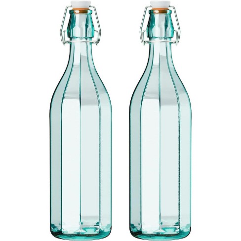 clear glass bottle with hermetic lid
