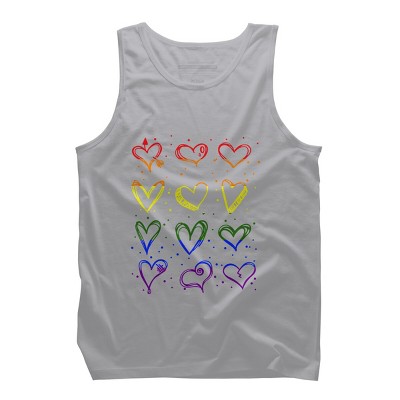 Adult Design By Humans Rainbow Pride Hearts By Classmates Tank Top