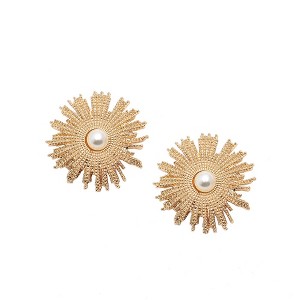 SOHI Women's Crystal Silver Rays Stud Earrings - 1 of 4