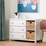 Balka 3 Drawer Dresser with Baskets Pure White - South Shore