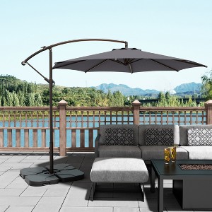 WestinTrends 10 Ft Outdoor Patio Cantilever Offset Umbrella with Base Weights - 1 of 3